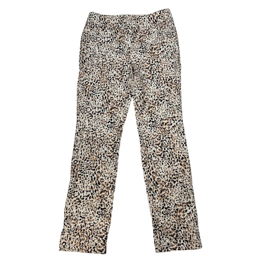 Chico’s Women’s Pull On Ankle Dress Pants Multicolor Print 0R Pockets